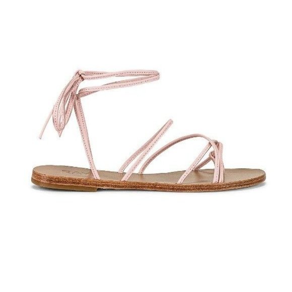 RAYE Spur Sandal in Nude 7 Leather Round Toe Brown/Pink *flawed - Picture 1 of 8
